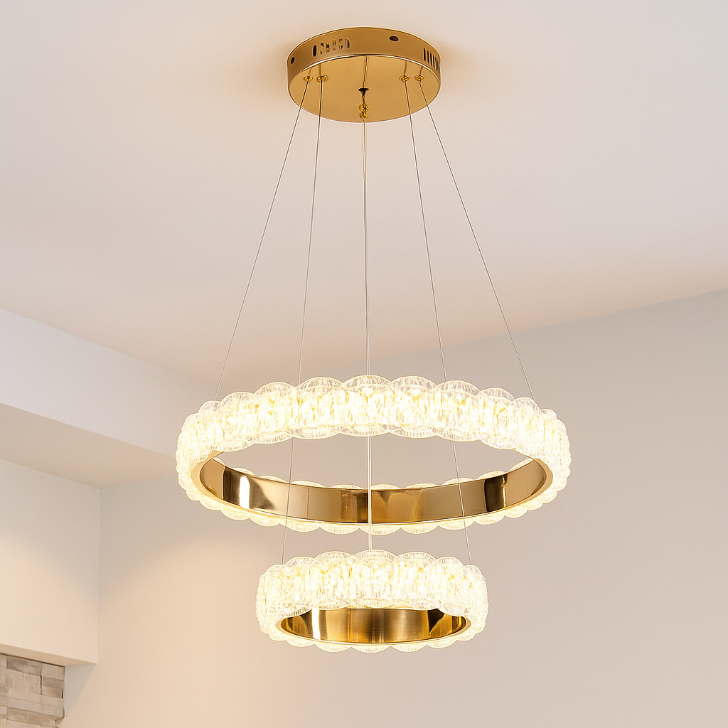 Pendul LED L75306/500+300 FGD, 168W, telecomandă, lumină reglabilă 3000K-6500K