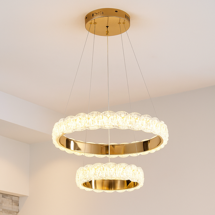 Pendul LED L75306/500+300 FGD, 168W, telecomandă, lumină reglabilă 3000K-6500K