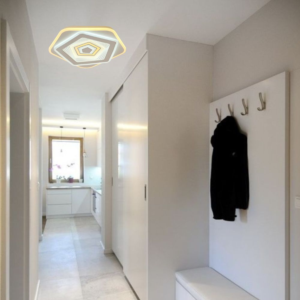 Plafonieră LED L7660/400WH+CR – 104W, Cu Cristale, Lumină Reglabilă și Telecomandă