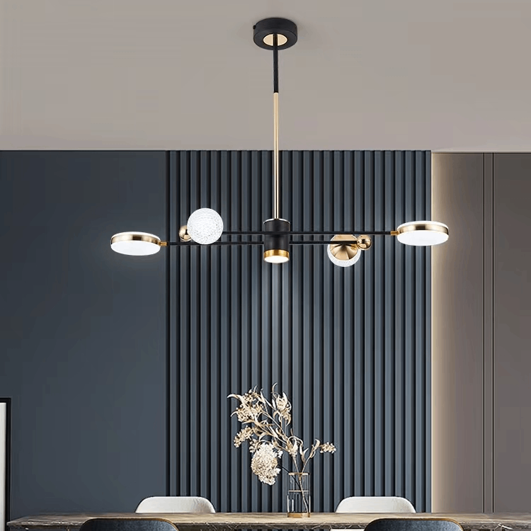 Lustra LED L7680/4+1 – 66W, Design Modern cu Braț Reglabil și Telecomandă