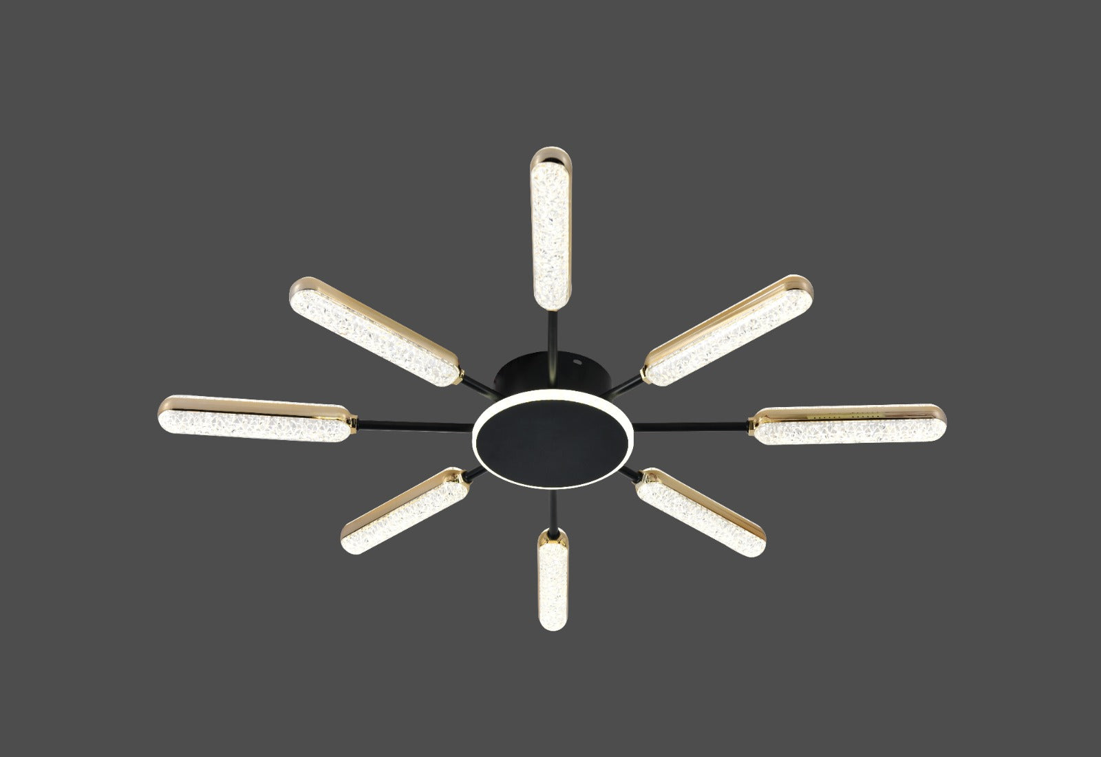 Lustra LED moderna, Ø762×H70 mm, 65×2W, telecomanda, L77265/4+4T BK+JIN