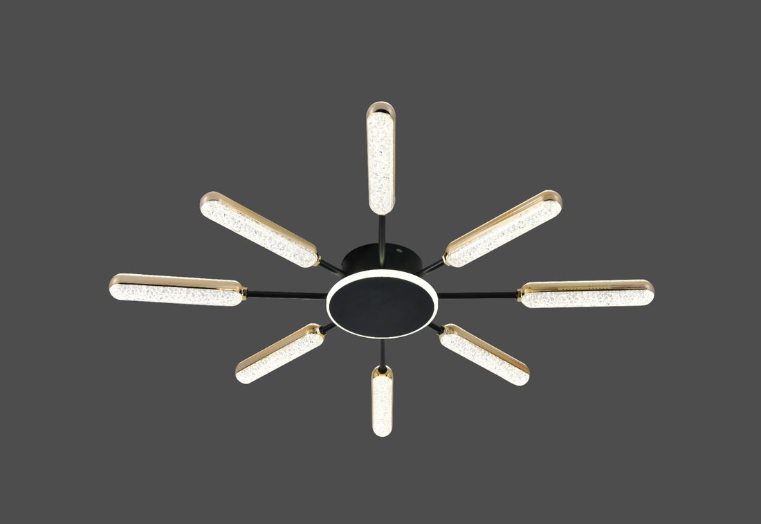 Lustra LED moderna, Ø762×H70 mm, 65×2W, telecomanda, L77265/4+4T BK+JIN