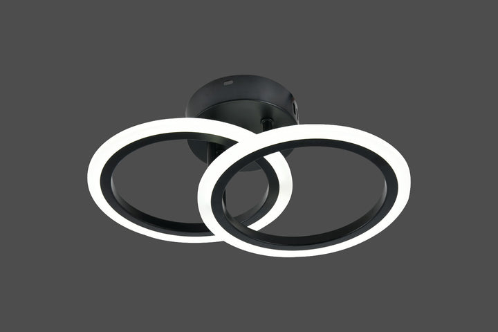 Lustra LED modernă, 36W, lumină reglabilă 3000–6500K, cu telecomandă, L7728/2BK