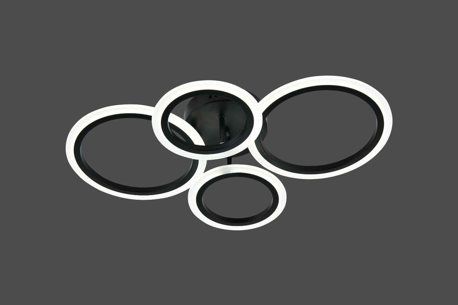 Lustra LED moderna, 60W, lumină reglabilă 3000–6500K, cu telecomandă, L7728/2+2BK