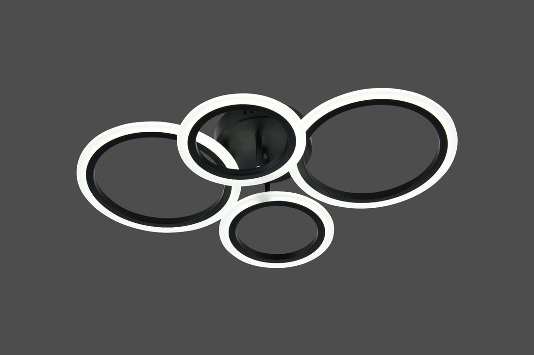 Lustra LED moderna, 60W, lumină reglabilă 3000–6500K, cu telecomandă, L7728/2+2BK