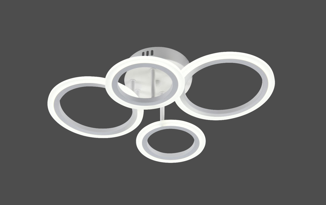 Lustra LED modernă, 60W, lumină reglabilă 3000–6500K, cu telecomandă, L7728/2+2WH