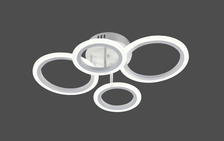 Lustra LED modernă, 60W, lumină reglabilă 3000–6500K, cu telecomandă, L7728/2+2WH