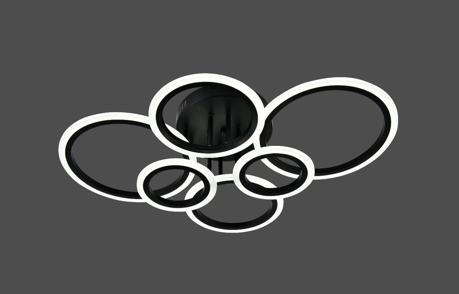 Lustra LED modernă, 112W, lumină reglabilă 3000–6500K, cu telecomandă, L7728/4+2BK