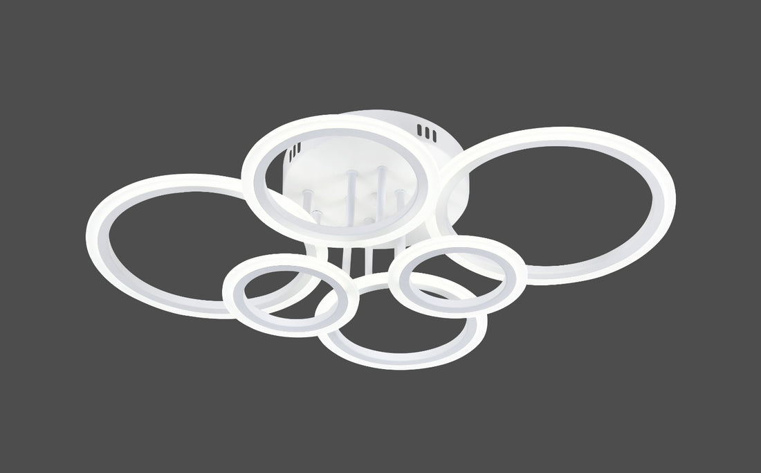 Lustra LED modernă, 112W, lumină reglabilă 3000–6500K, cu telecomandă, L7728/4+2WH