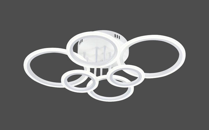 Lustra LED modernă, 112W, lumină reglabilă 3000–6500K, cu telecomandă, L7728/4+2WH