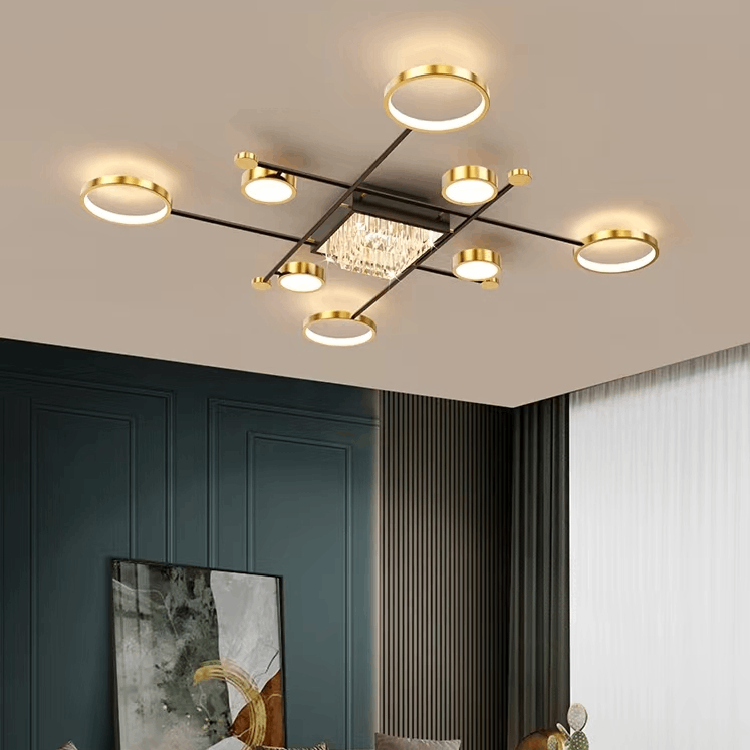 Lustra LED patrata moderna, dimabila, 5+4 brate – L7821/5+4