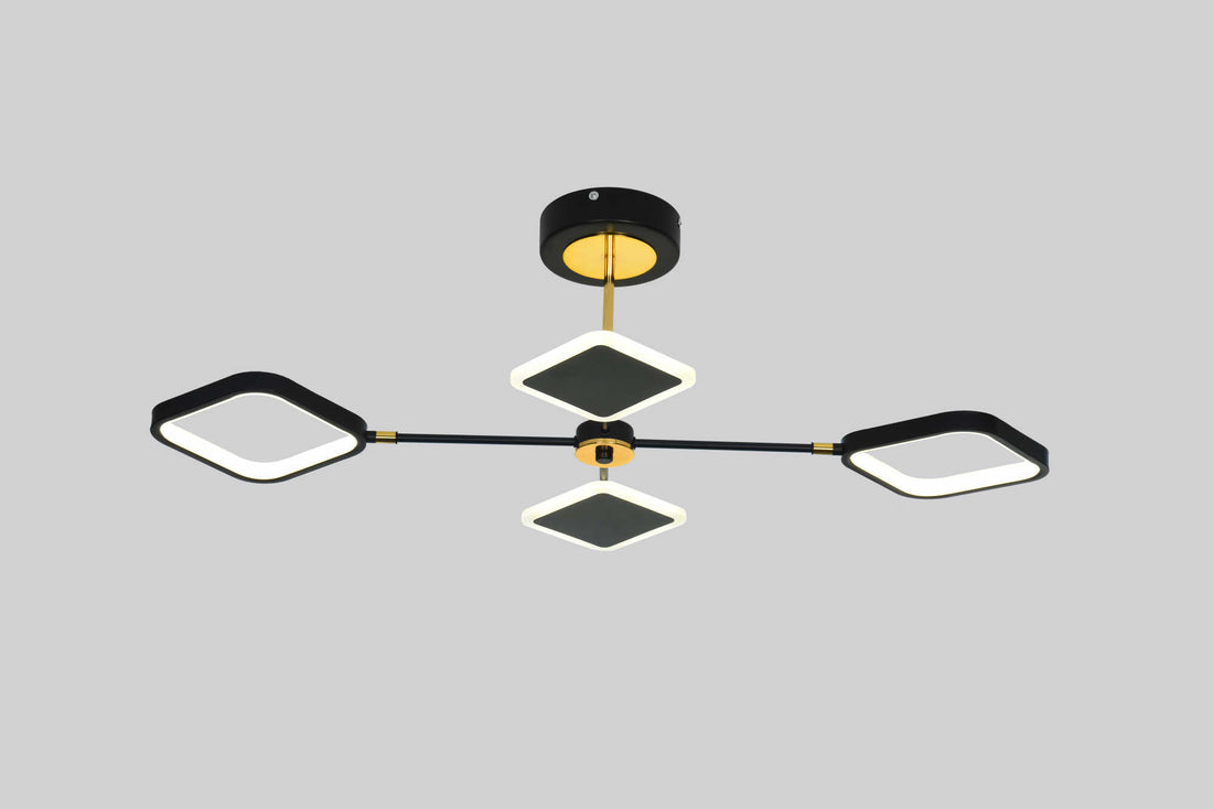 Lustra LED cu telecomandă, 2 × 30 W, 890 × 520 mm, temperatură reglabilă 2800–6500 K – model SX8720B/4