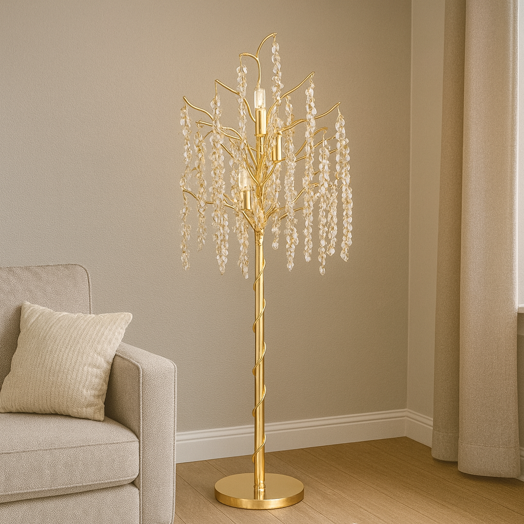 Lampadar decorativ auriu, 400×400×1750 mm, 6×E27 max 60W, model 68253-6L B