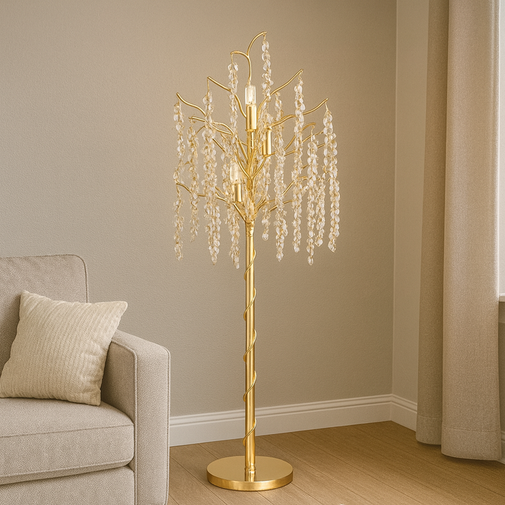 Lampadar decorativ auriu, 400×400×1750 mm, 6×E27 max 60W, model 68253-6L B