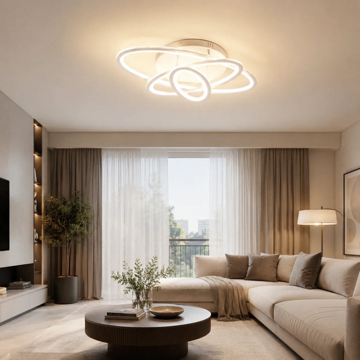 LUSTRĂ LED 19082/3 WH CU TELECOMANDA,LUMINA REGLABILĂ 3000K-6500K