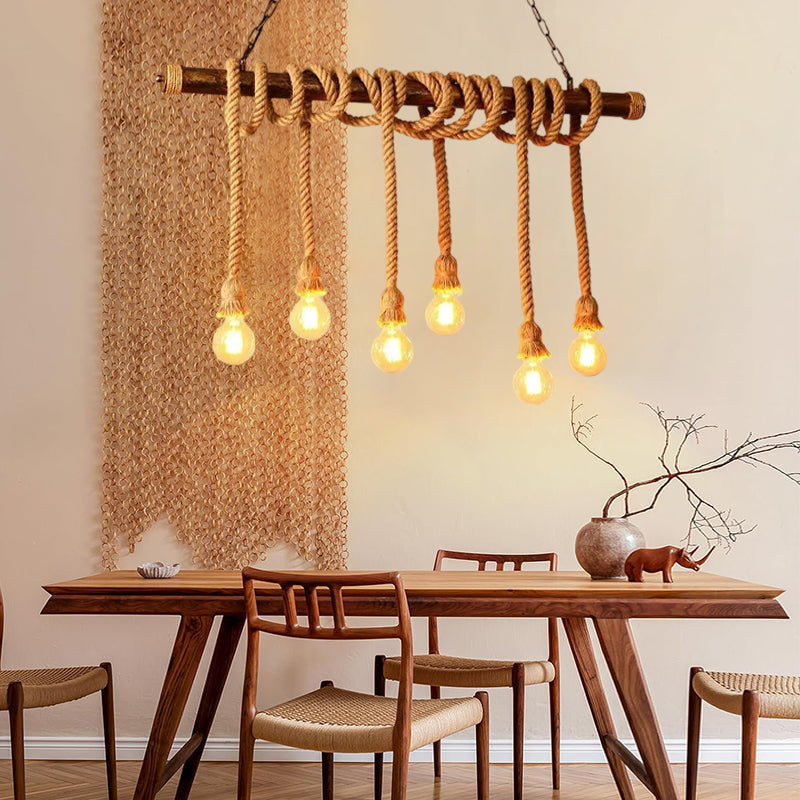 Pendul rustic cu 10 becuri, Ø1000×H500 mm, E27 max 60W, JD-100