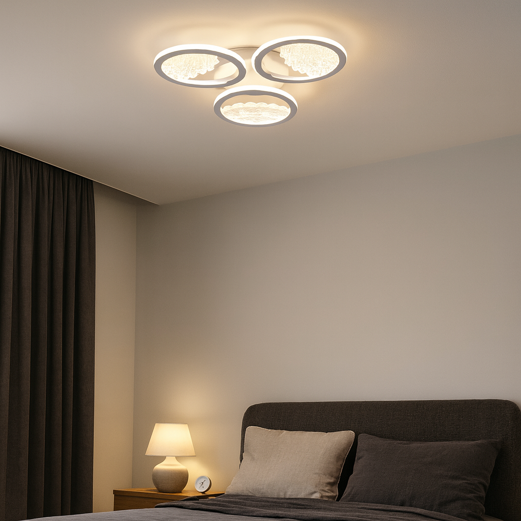 Lustra LED Moderna 66036/3T WH, 3000–6500K, Telecomanda, Ø53.5 cm – Alb