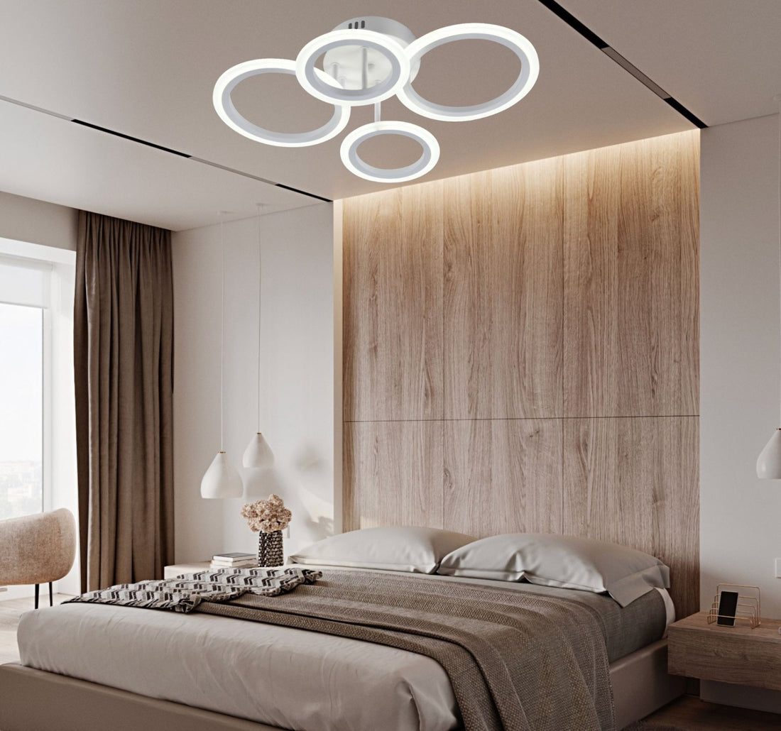 Lustra LED modernă, 60W, lumină reglabilă 3000–6500K, cu telecomandă, L7728/2+2WH