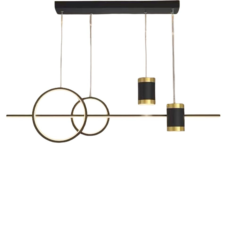 Pendul LED negru-auriu 9840/5BK+EPGD – 120W, lumină reglabilă, telecomandă inclusă