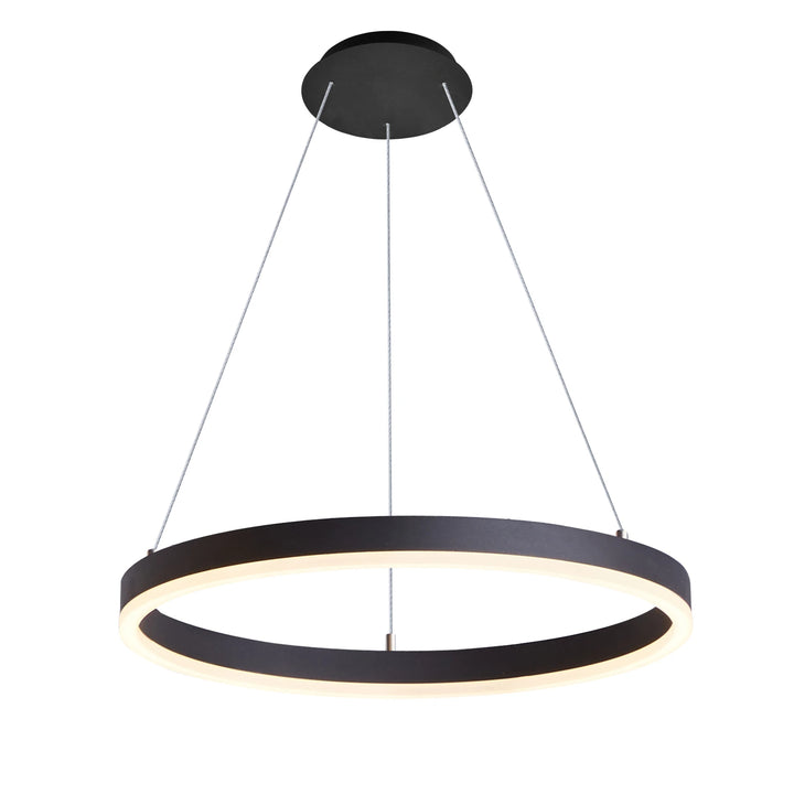 PENDUL  LED CU TELECOMANDA, 44W LUMINA REGLABILA 3000K–6500K, INELE NEGRE, 715×500×105 MM