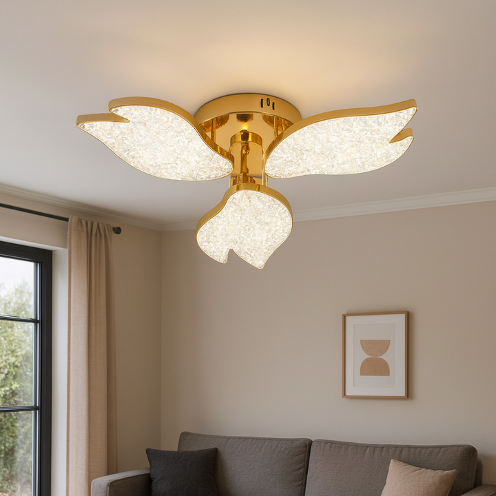 Lustra LED moderna cu 3 aripi acrilice, 60W, dimabilă cu telecomandă, Ø54 cm, model 9141/3 FGD