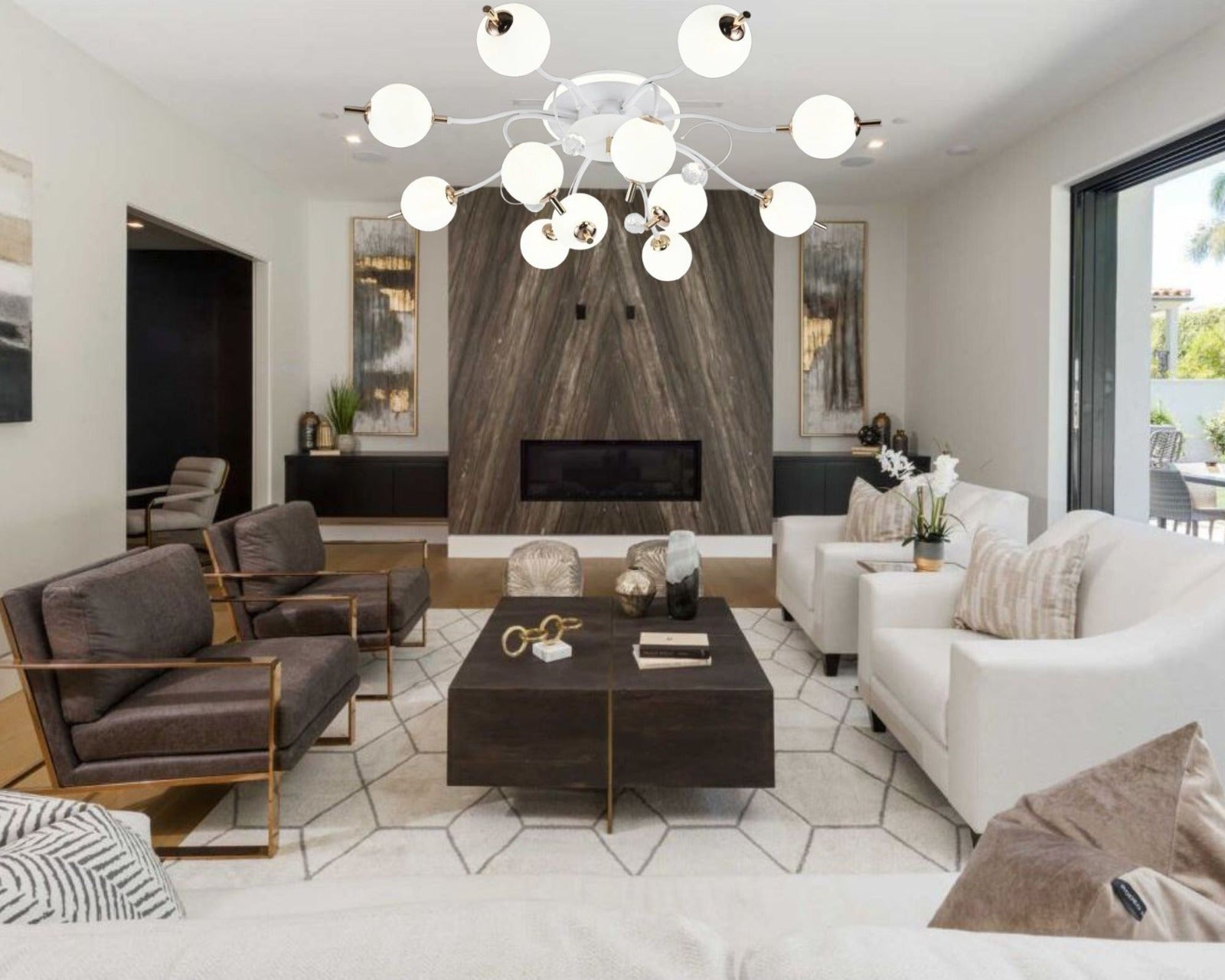 Lustra LED cu 3 lumini, 77131/8+4