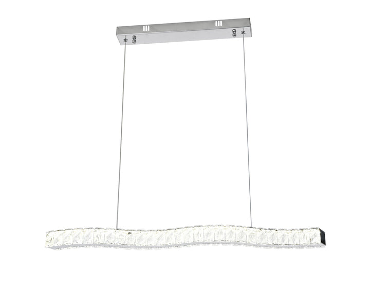 Pendul LED cu cristale, 56W, 800×100×1500 mm, lumină reglabilă 3000K–6500K, telecomandă inclusă