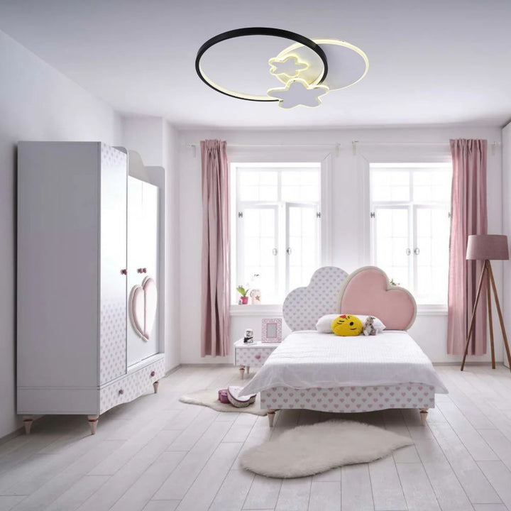 Plafoniera LED Copii 106W cu Stele Decorative și Telecomandă, Dimabilă 3000K–6500K, Design Jucăuș Alb-Negru – LD16-430