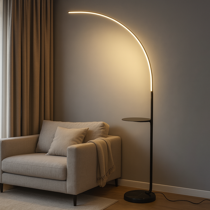 Lampadar LED 166cm 48W Arc Modern cu 3 Tipuri de Lumină și Telecomandă – Model 9234/1