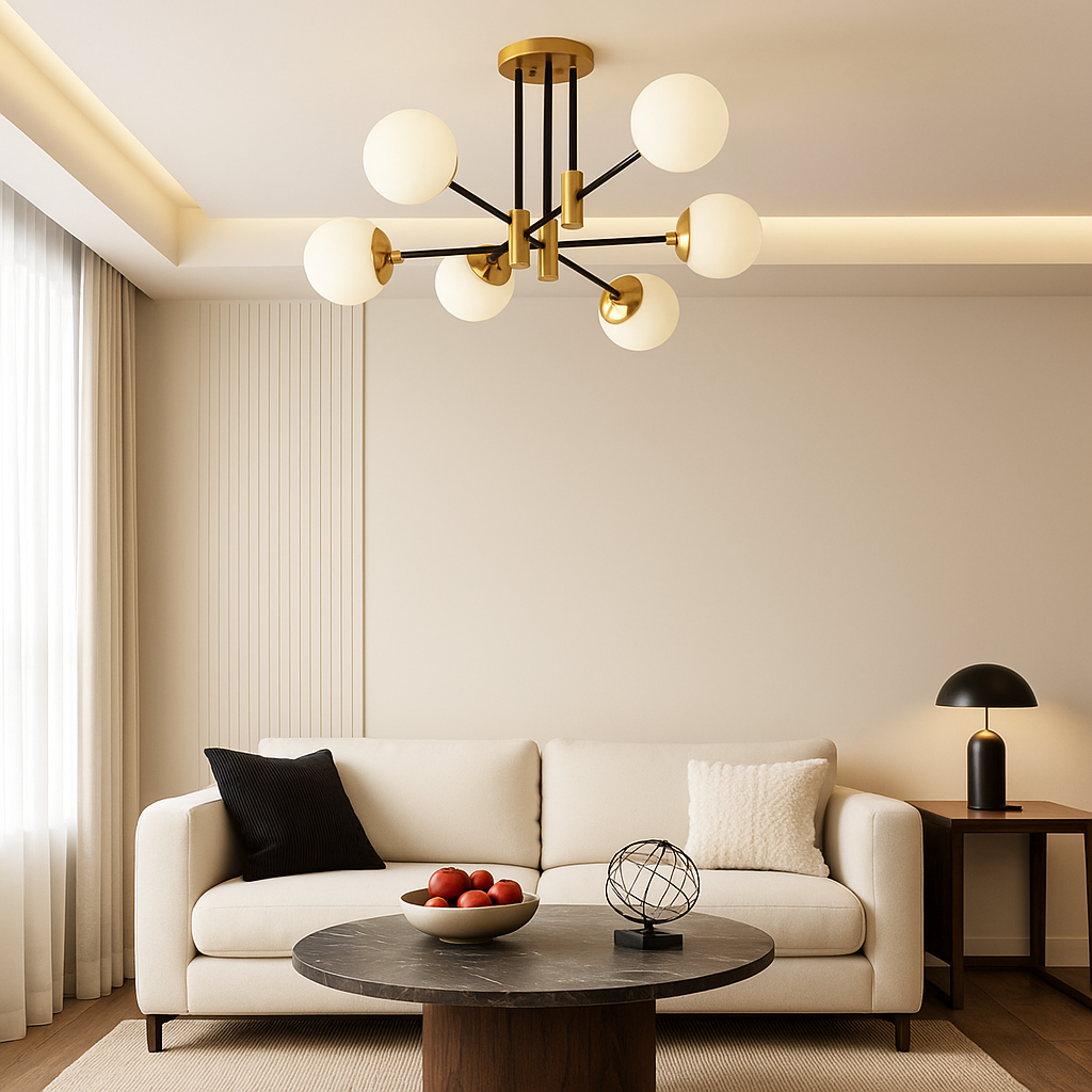 Pendul LED, model 8316/6 – 6xE27, Ø690 mm, Stil Retro-Chic