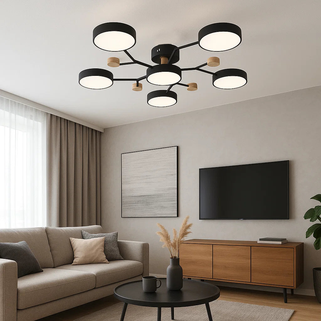 Lustra LED cu telecomanda, 160W, Ø870×H150 mm, lumina reglabila 3000K–6500K