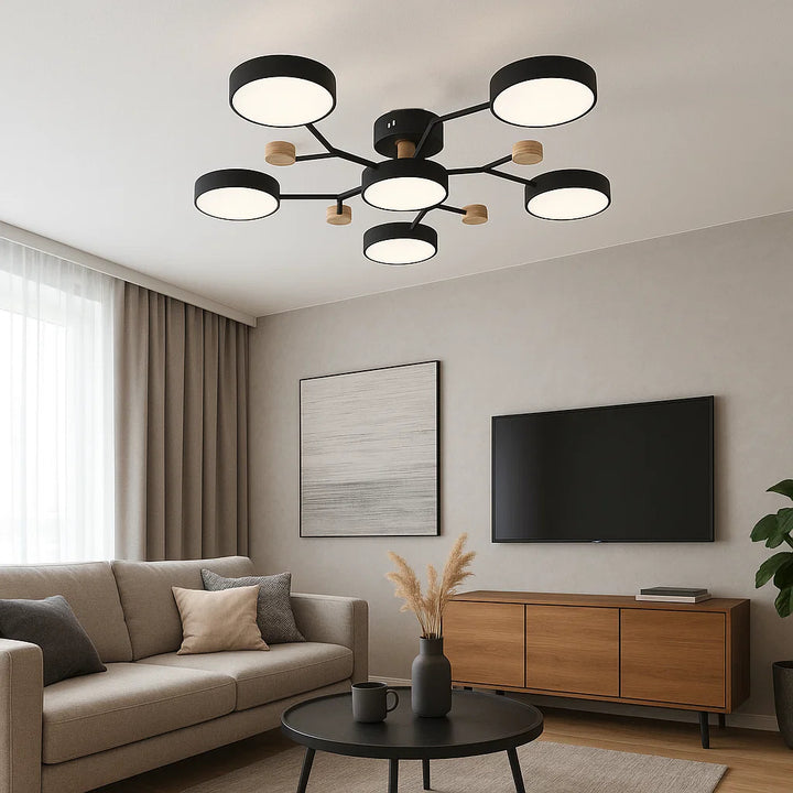 Lustra LED cu telecomanda, 160W, Ø870×H150 mm, lumina reglabila 3000K–6500K