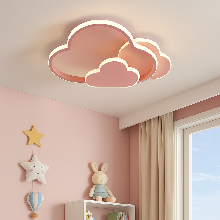 Lustra LED cu telecomanda, 2x43W, lumina reglabilă 3000K–6500K, 500×350×80 mm, design modern compact, roz