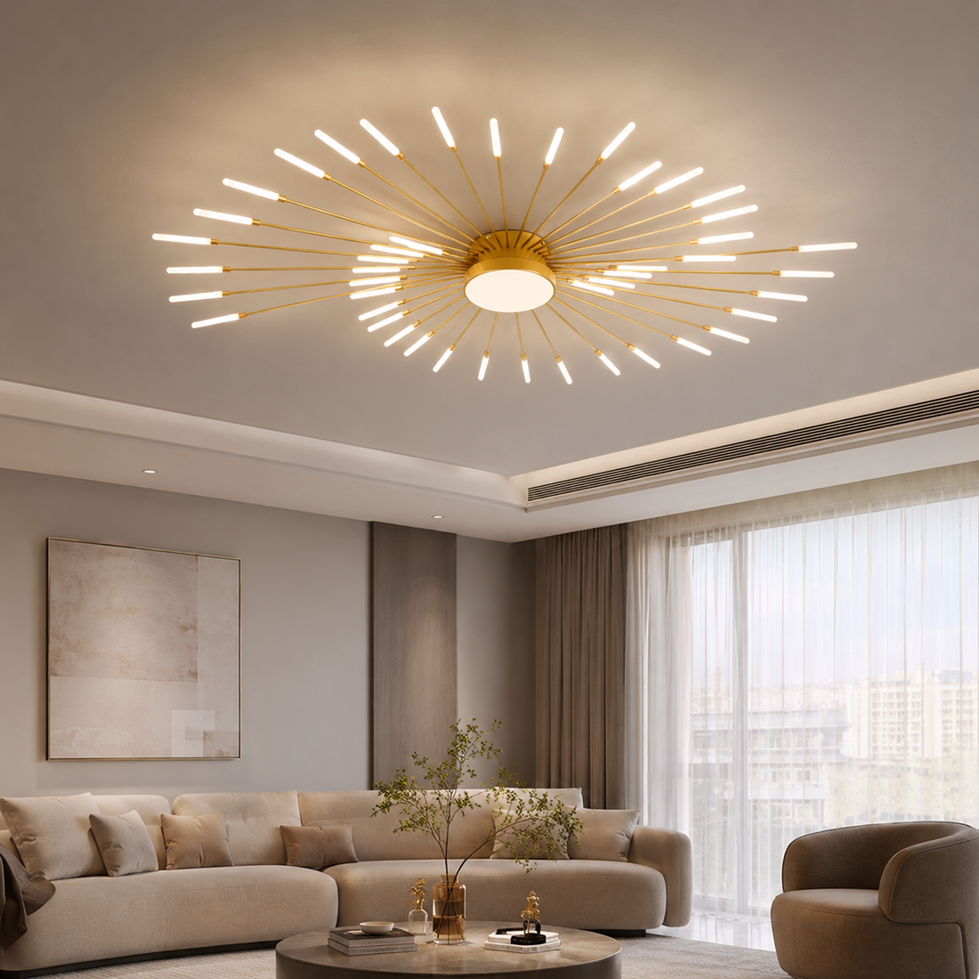 Lustra LED modernă D1280×H110 mm, 51×2W, telecomandă, 27127/42+1 PLG