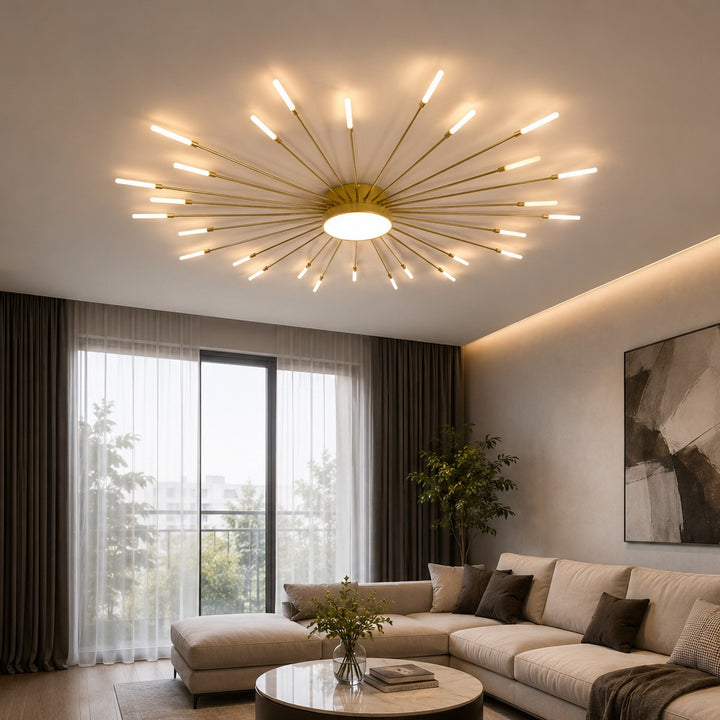 Lustra LED moderna, D1150xH110 mm, 45x2W, telecomanda, 3000–6500K, 27127/30+1 PLG