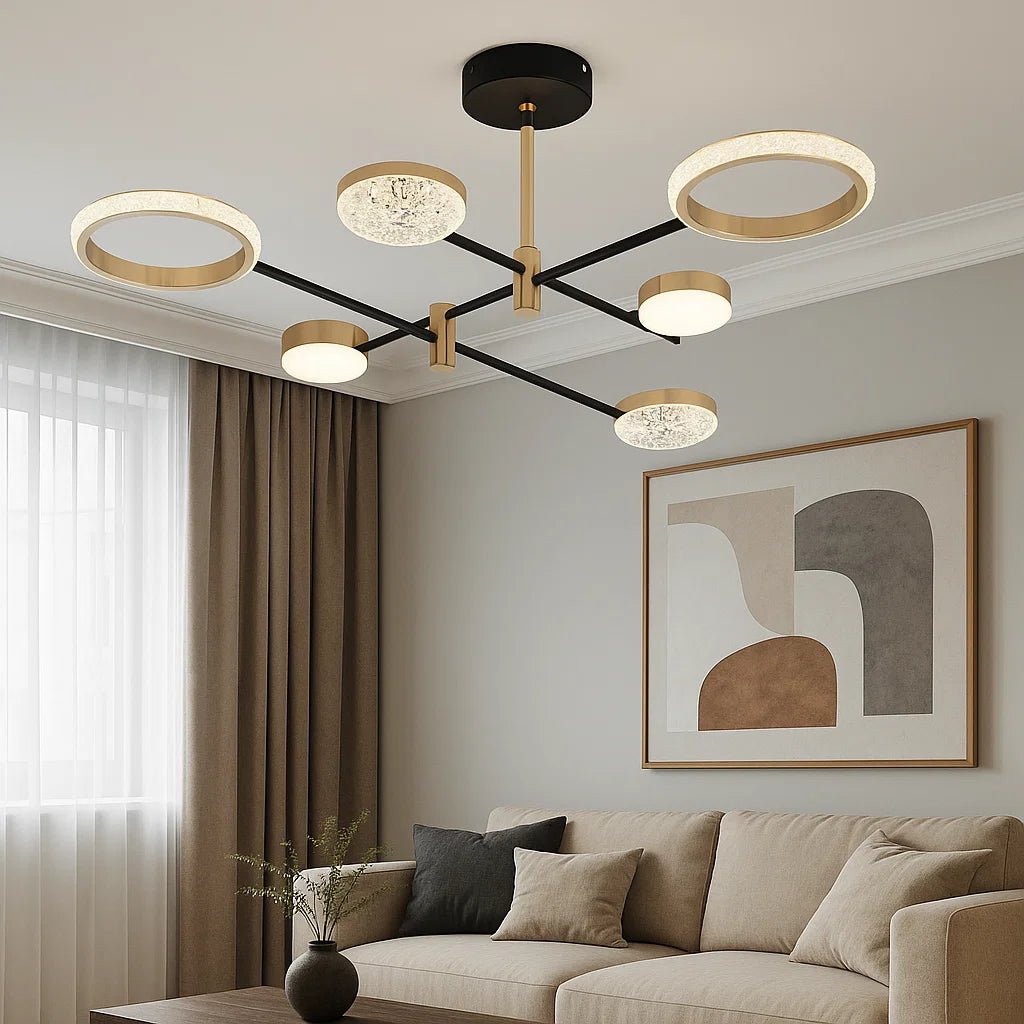 Lusta LED moderna cu telecomanda, 80W, Ø980×H320 mm, lumina reglabila 3000K–6500K