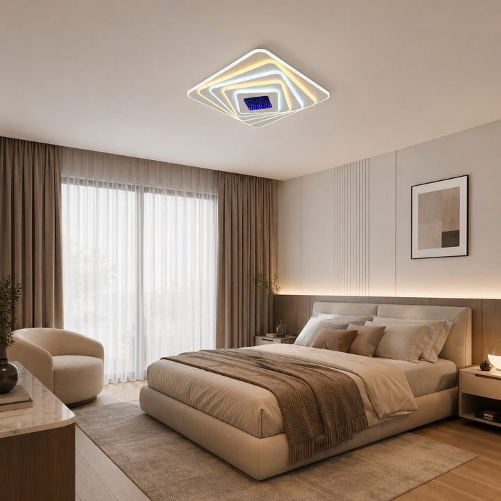 Lustra LED paatrata 19129/500D – 243W, lumina reglabila, cu telecomanda