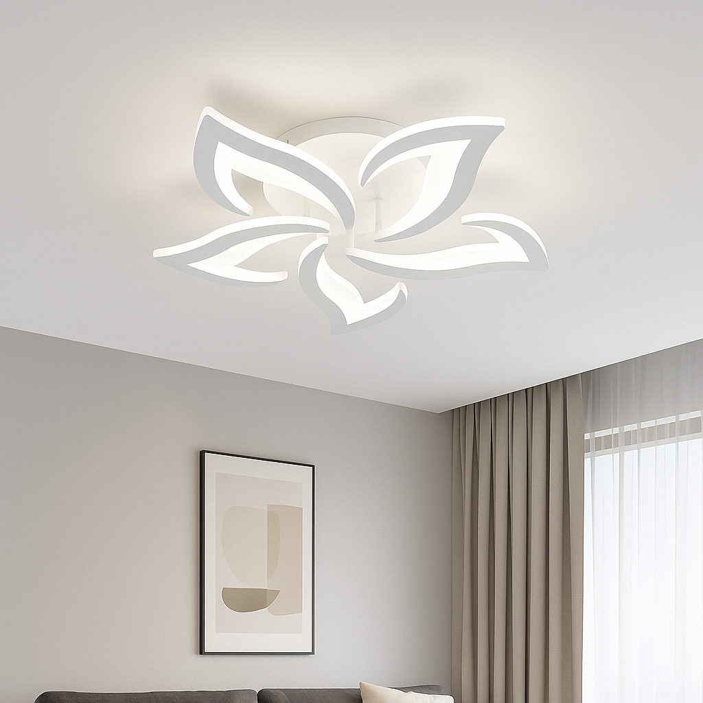 Lustra LED 70W cu telecomandă, Ø605 mm, lumină reglabilă 3000K–6500K – model 19302/5N WH