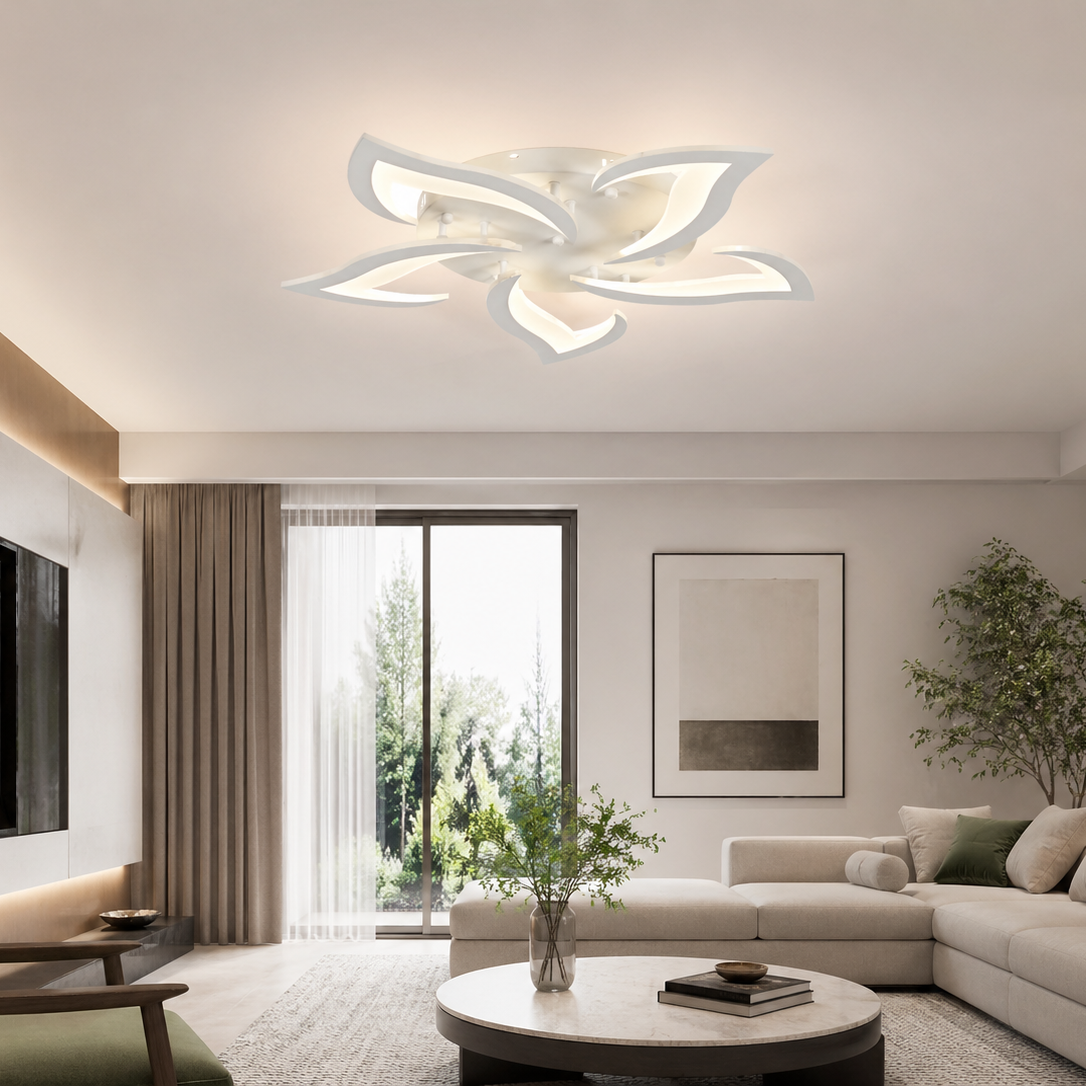 Lustra LED 70W cu telecomandă, Ø605 mm, lumină reglabilă 3000K–6500K – model 19302/5N WH