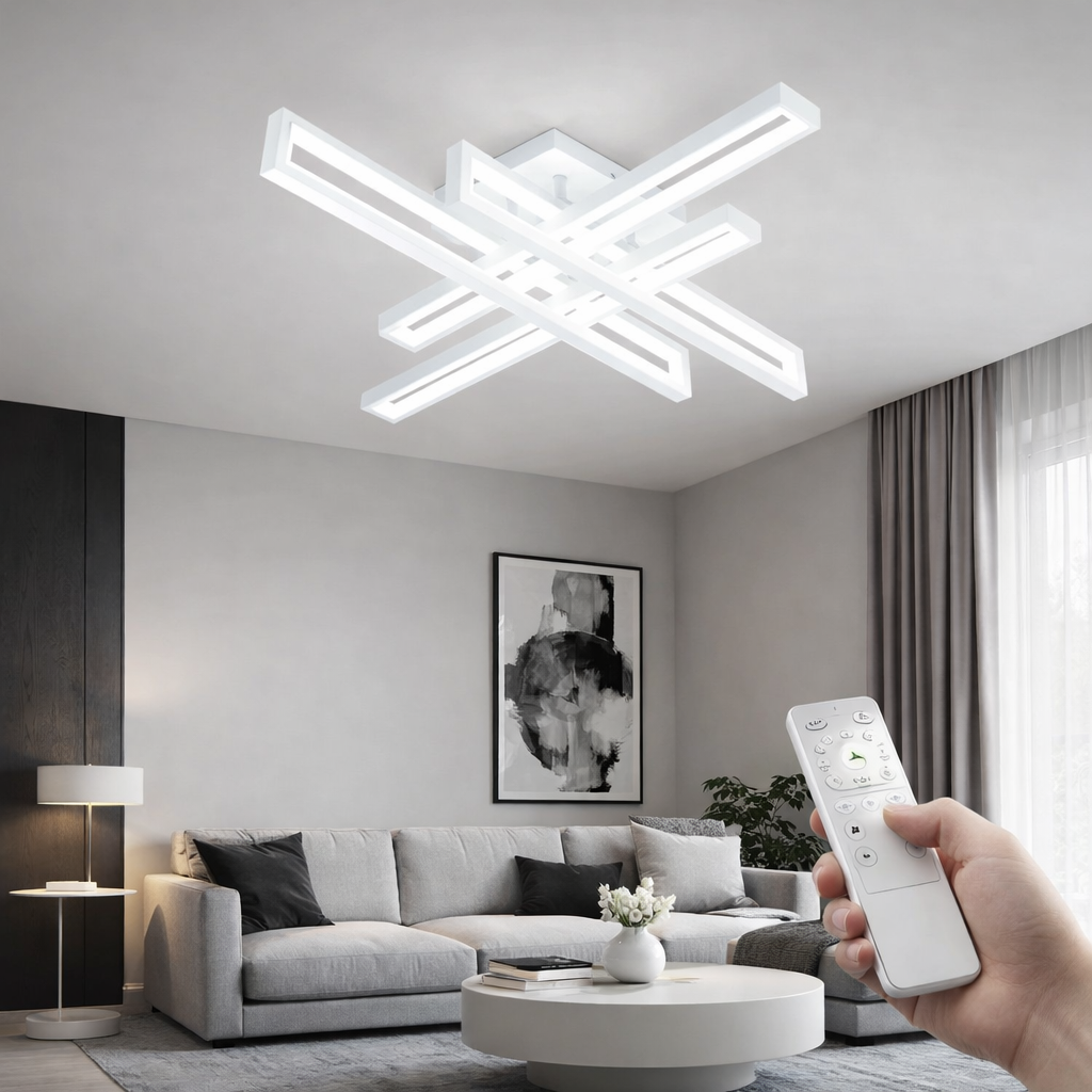 Lustra LED Alba 4 Brate, 212W, 3000-6500K, Telecomanda Inclusa, Model L77285/2+2