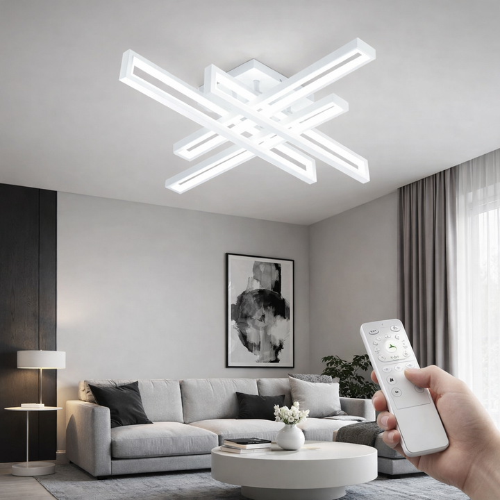 Lustra LED Alba 4 Brate, 212W, 3000-6500K, Telecomanda Inclusa, Model L77285/2+2