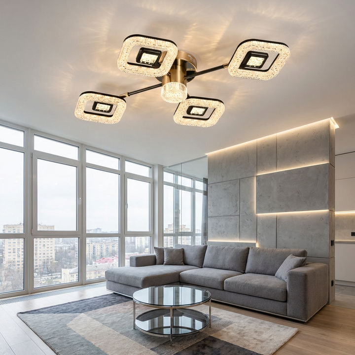 Lustra LED cu design modern si lumina reglabila – Model 26054/2+2+1GM+FGD