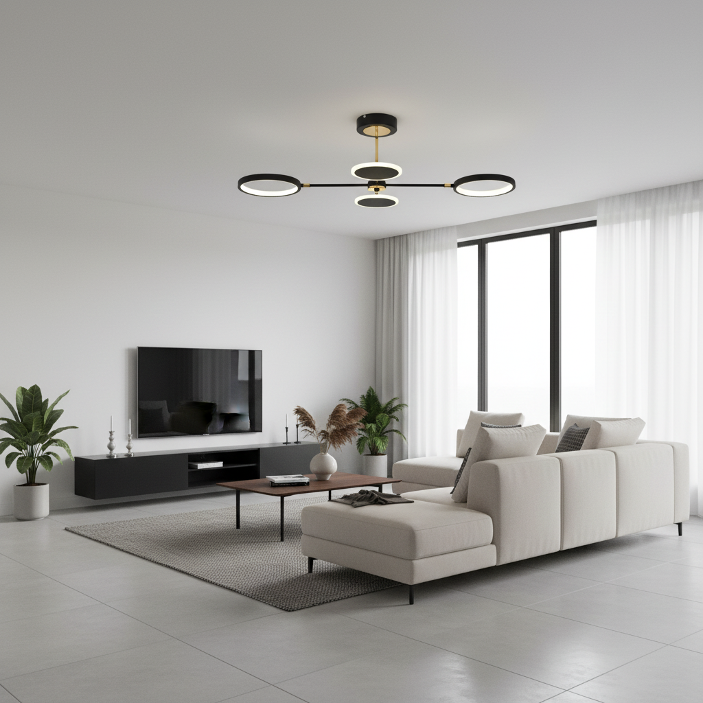 Lustra LED cu telecomanda, 2 × 30 W, 860 × 470 mm, temperatură reglabilă 2800–6500 K – model SX8720A/4