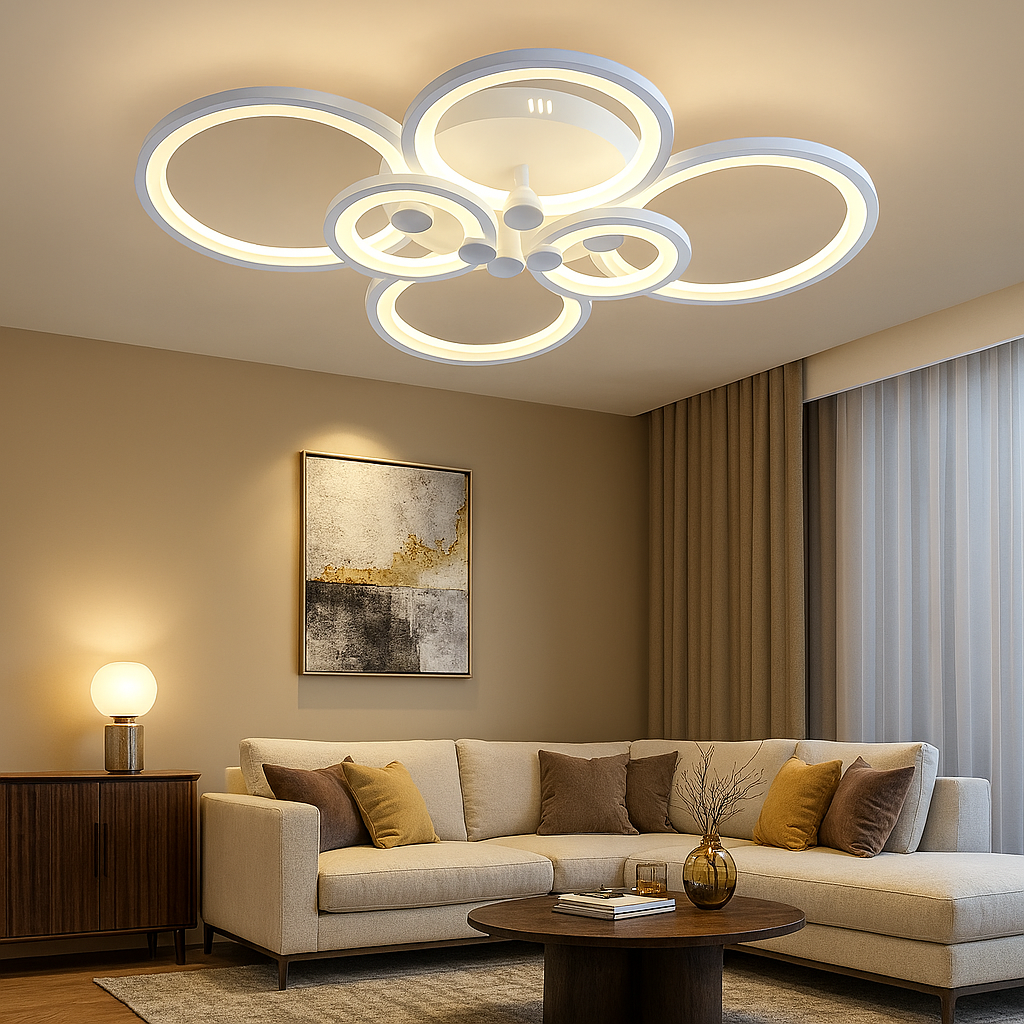 Lustra LED cu telecomanda, Alba 8067/4+2WH, 188W, 3000–6500K 1