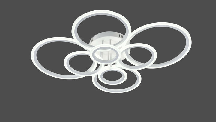 Lustra LED moderna, 180W, lumină reglabilă 3000–6500K, cu telecomanda, 7728/4+4WH