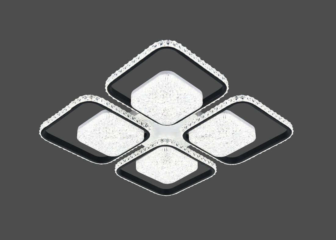  Lustra LED moderna, 530×530×70 mm, 108×2W, telecomanda, 26233/4+4 WH 2