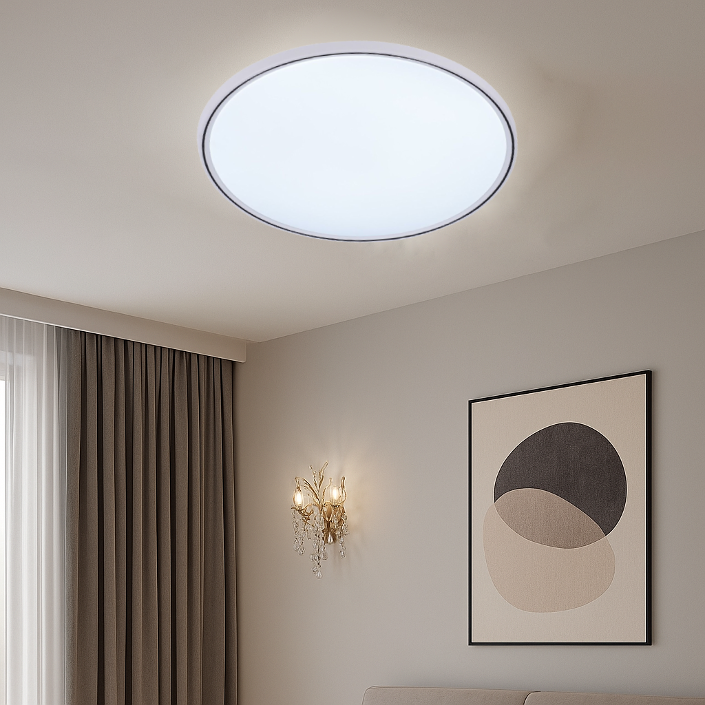 Plafoniera LED rotunda, Ø370 mm, 45W, 6500K, ML-003/460WH+BK