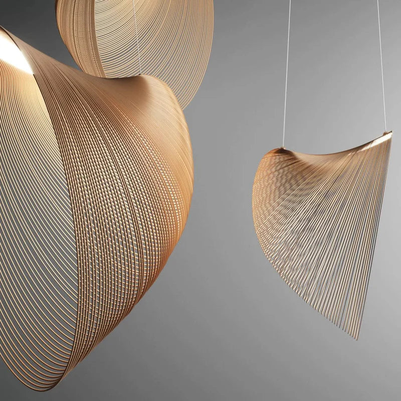 Pendul LED design artistic, formă sculpturală aurie – 9562-800