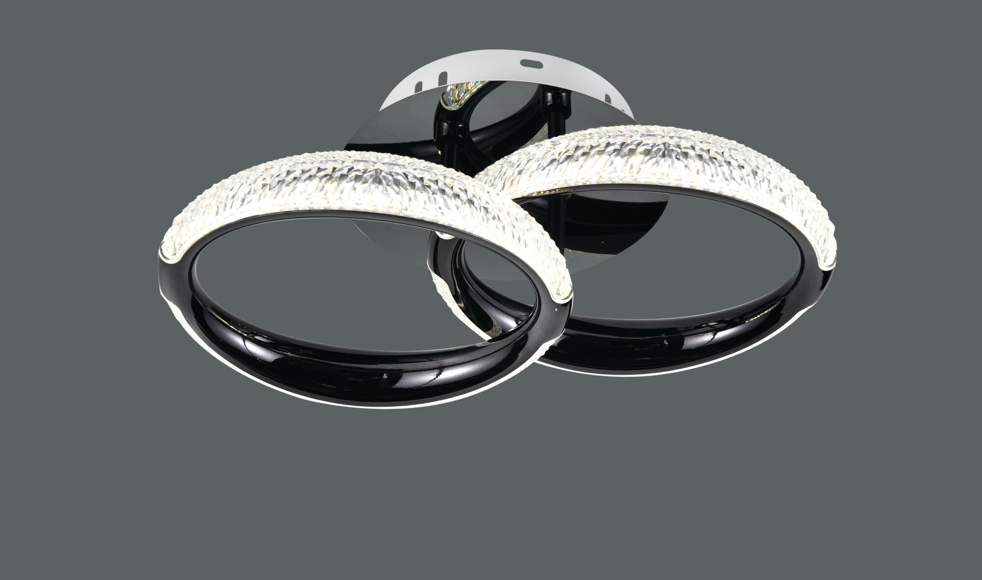 Lustra  LED moderna cu două cercuri împletite și telecomandă – 36W, lumină reglabilă 3000–6500K – P011-2