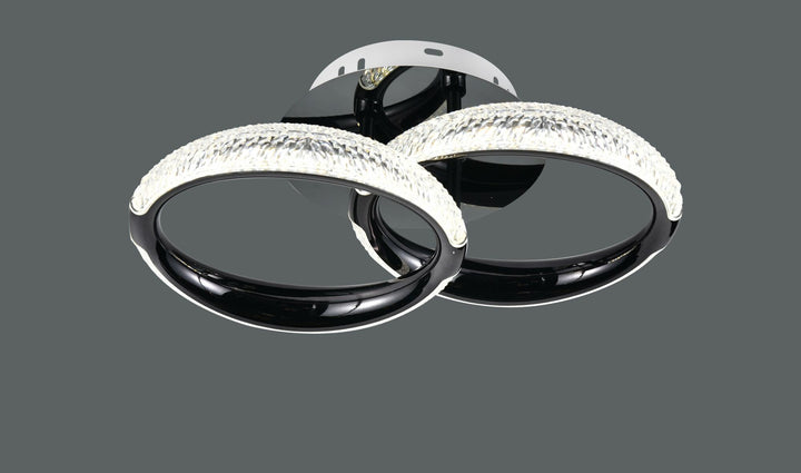 Lustra  LED moderna cu două cercuri împletite și telecomandă – 36W, lumină reglabilă 3000–6500K – P011-2